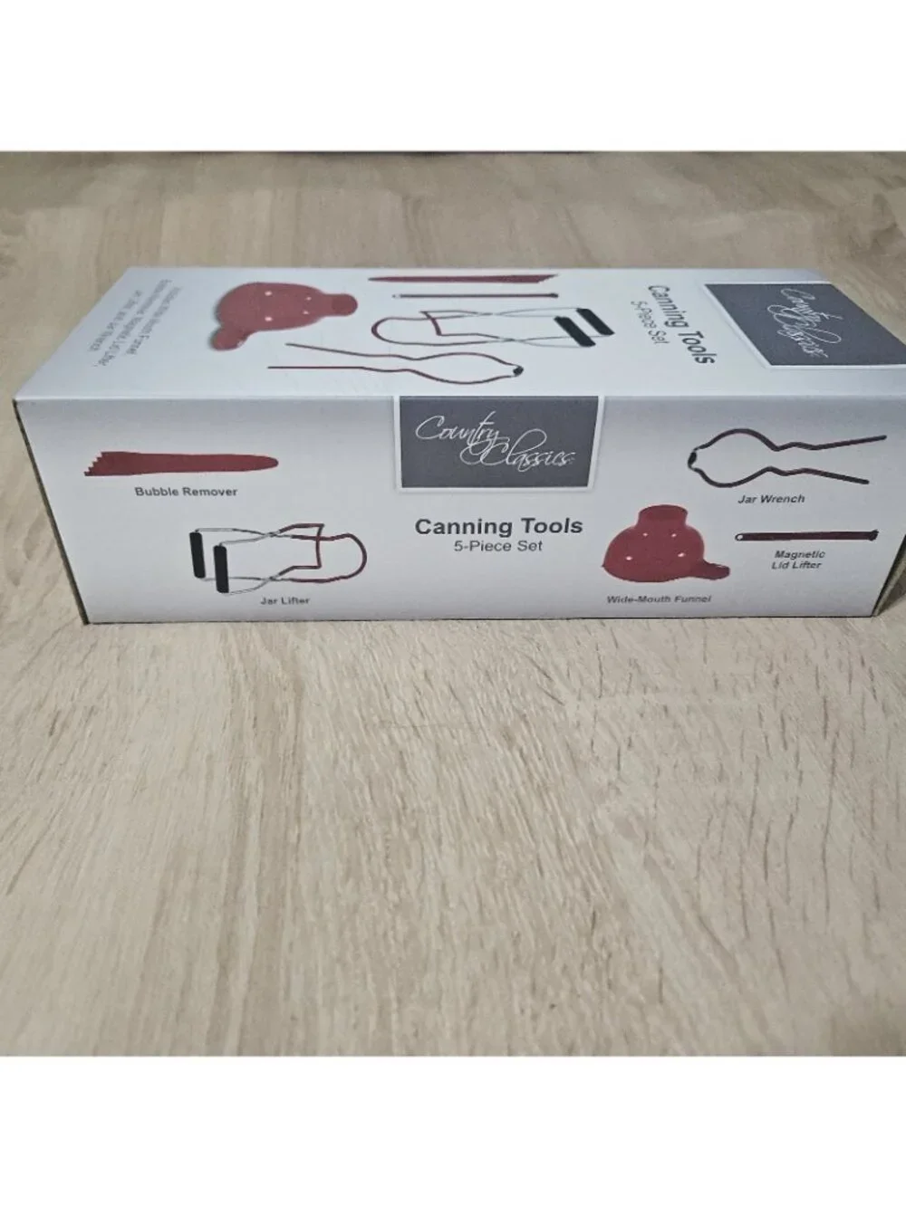 Country Classics Canning Supplies Starter Kit 5 Piece Set Red New